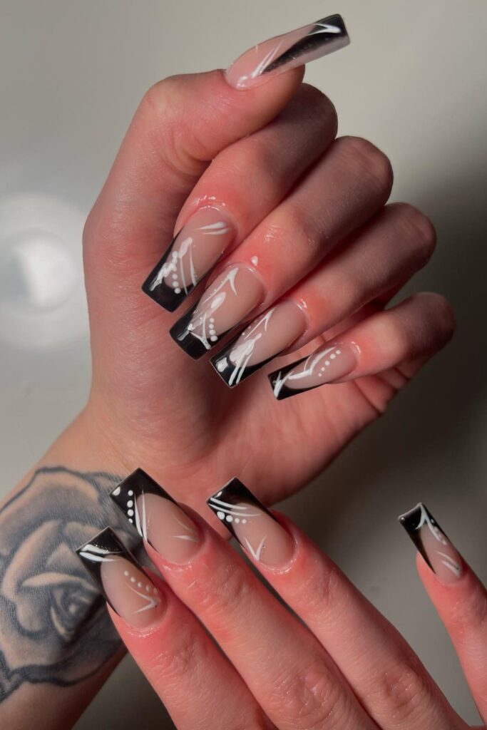 Black French with White Details