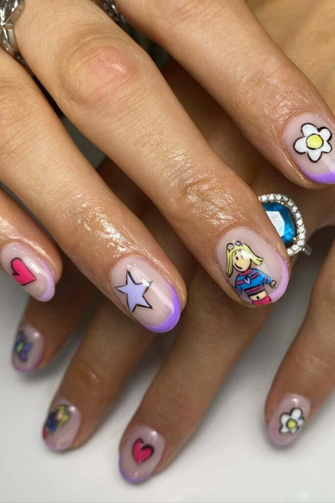 Pastel Purple Cartoon Fun