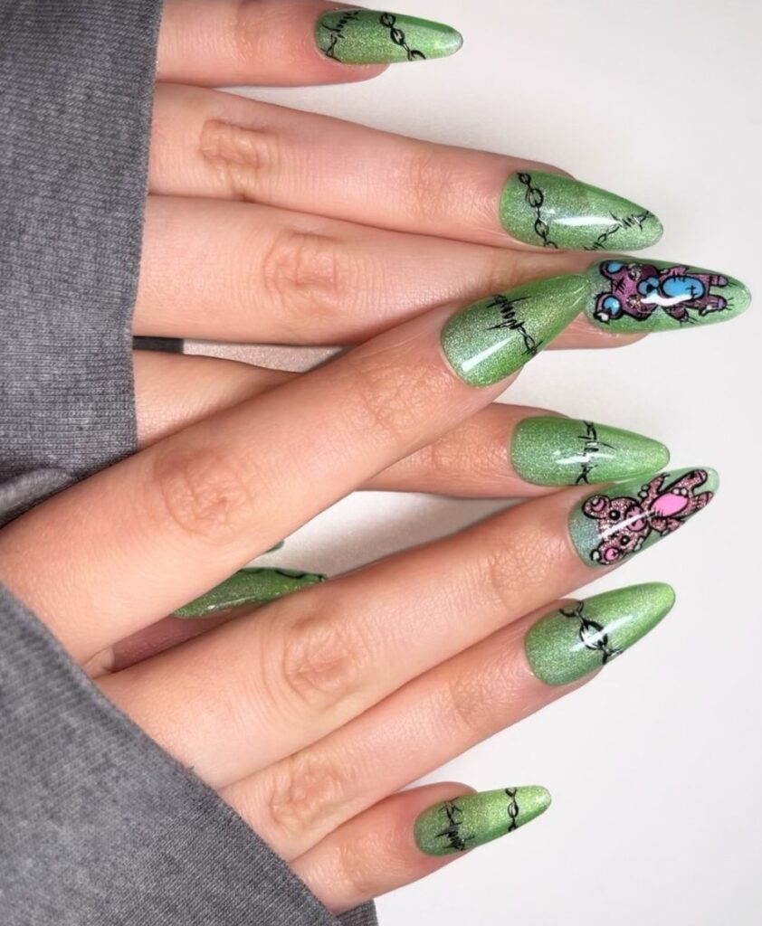 Metallic Green Script