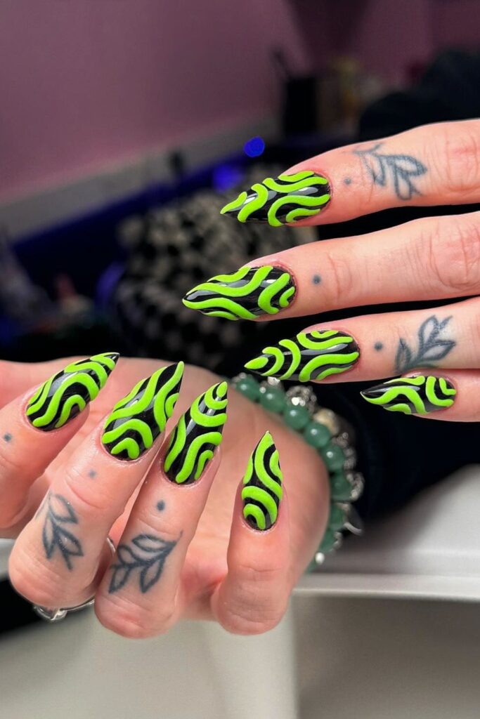 Neon Green Swirl Statement