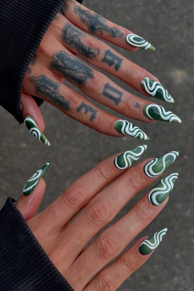 Dark Green Swirl Dreams