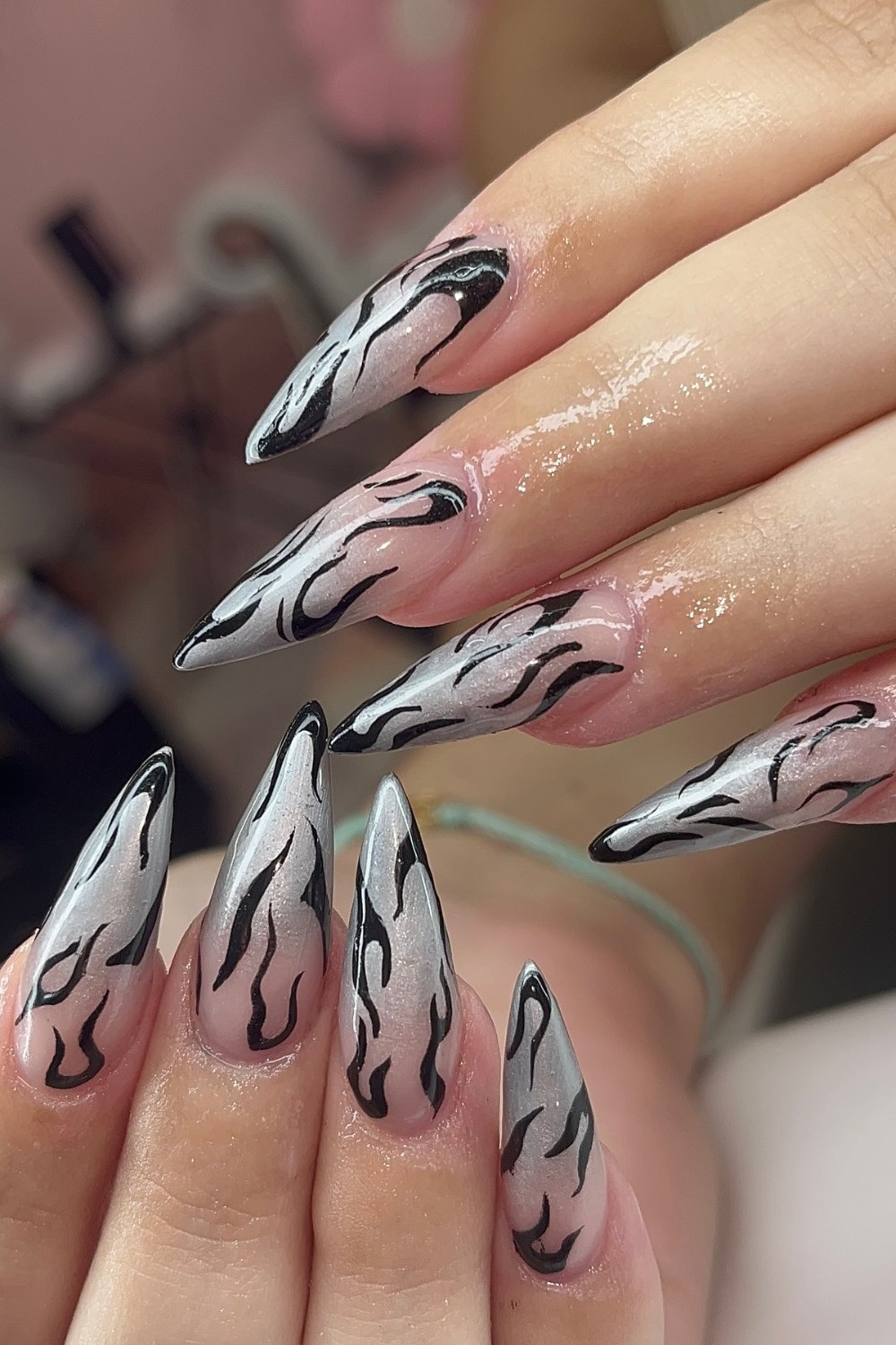 White to Silver Flames