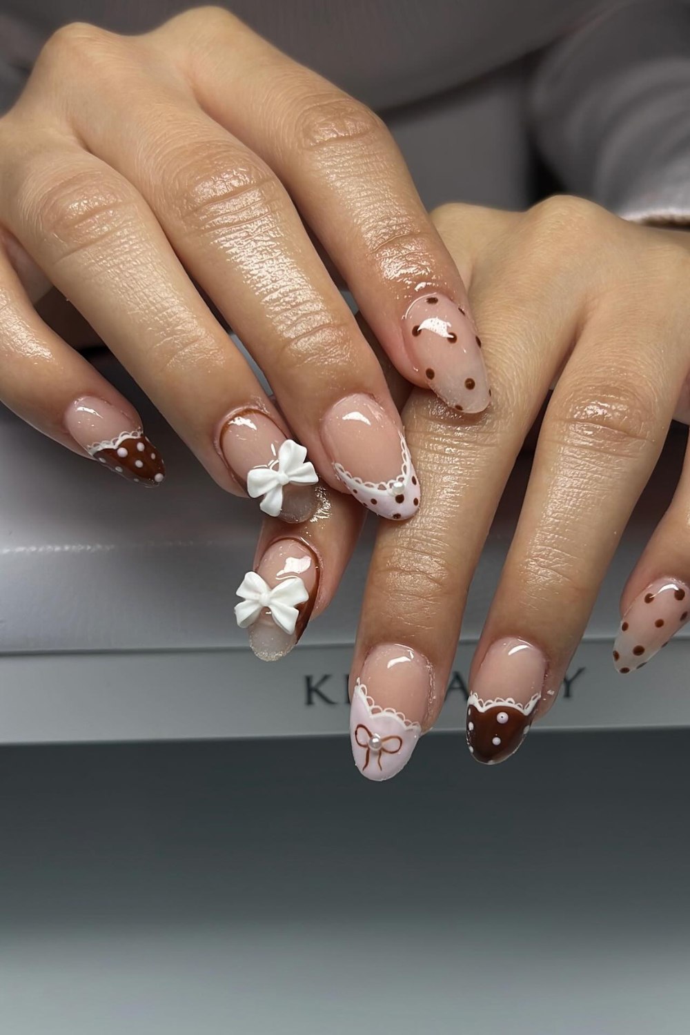 Nude Pink with Lace and Bows