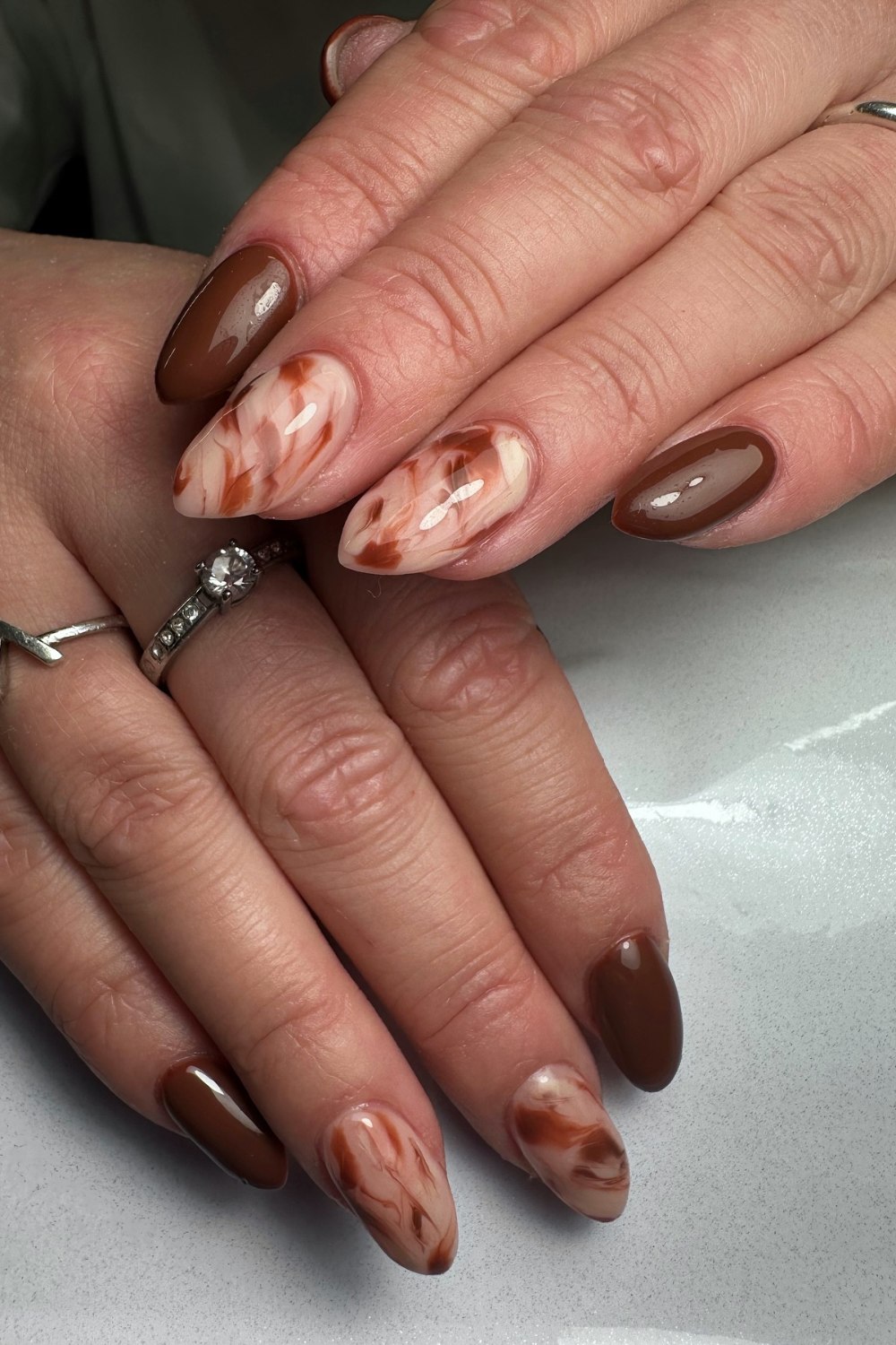 Chocolate Brown with Gold Glitter