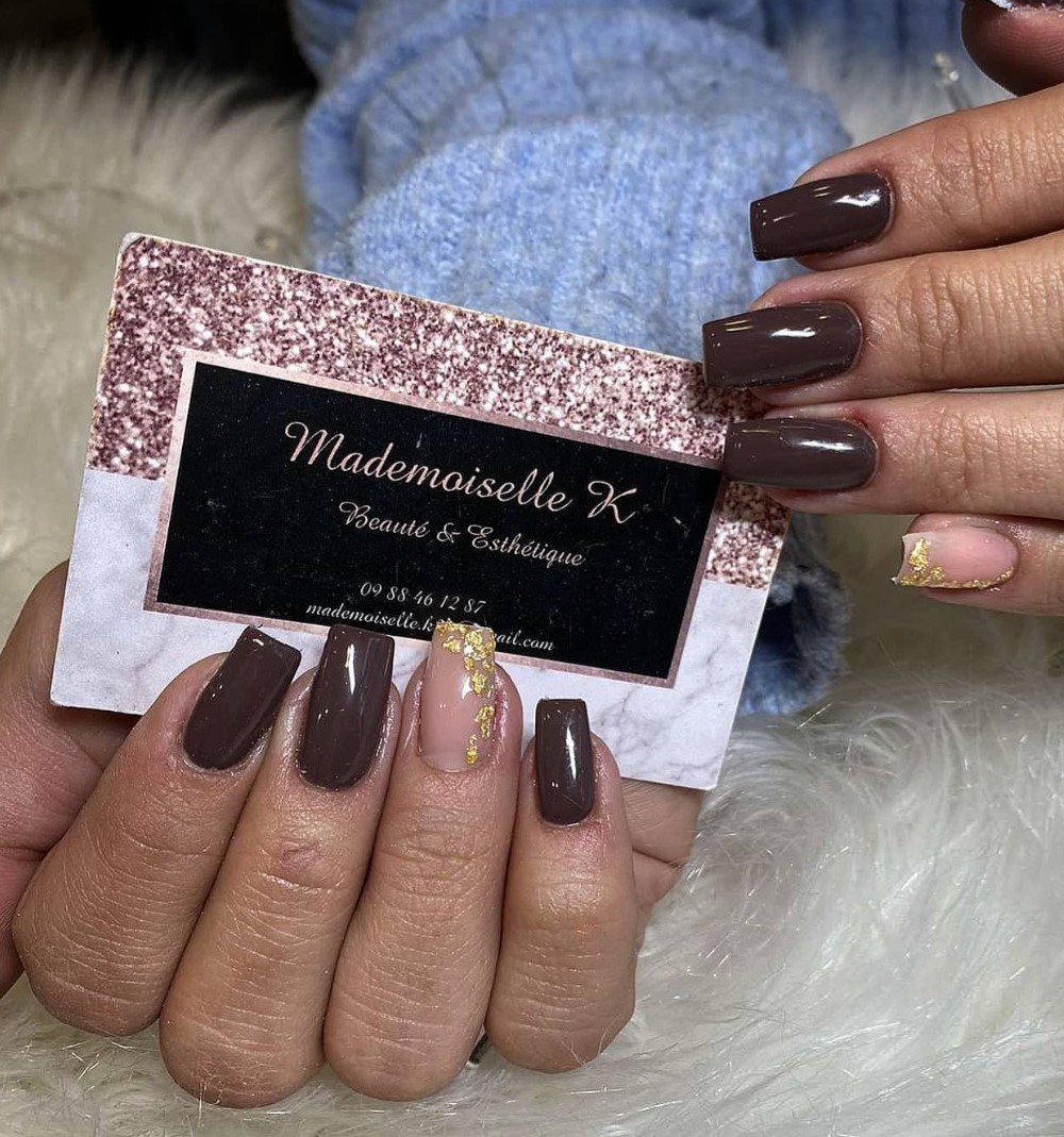Chocolate Brown with Gold Foil Accent