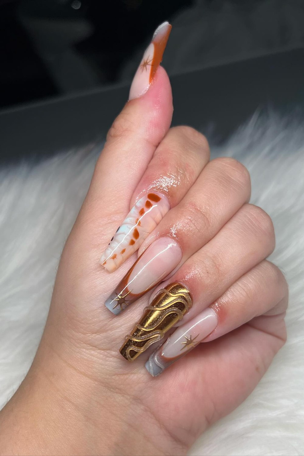 Sheer Pink with Amber Gradient