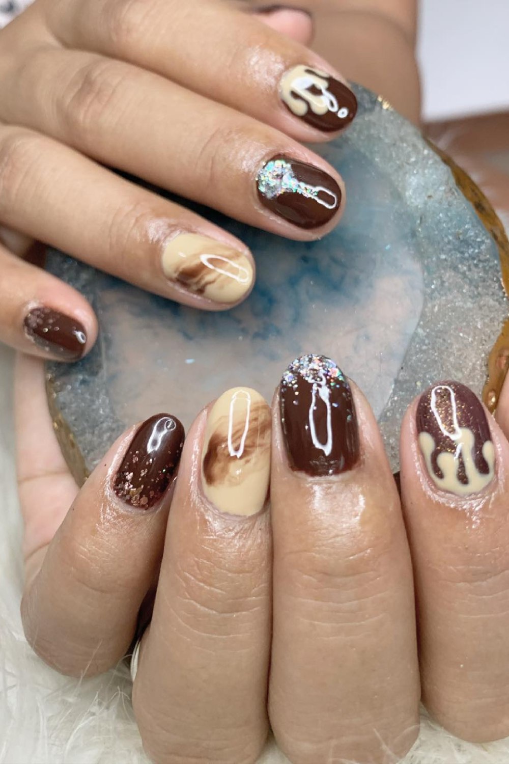 Chocolate and Caramel Drip Art