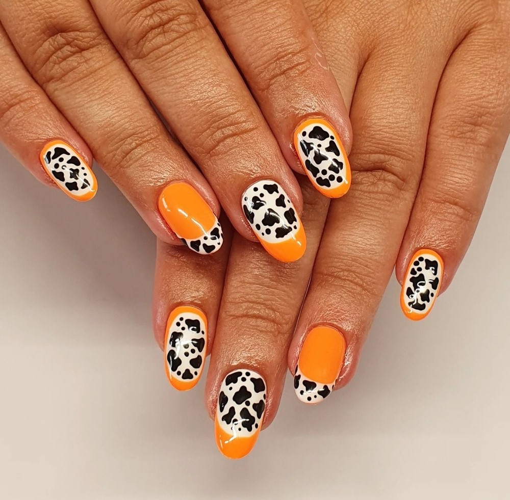 Orange Crush Cow Print