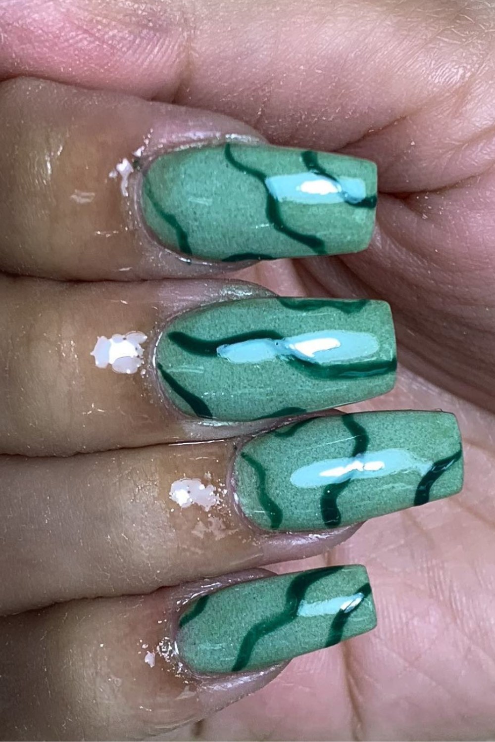 Matte Green Swirls