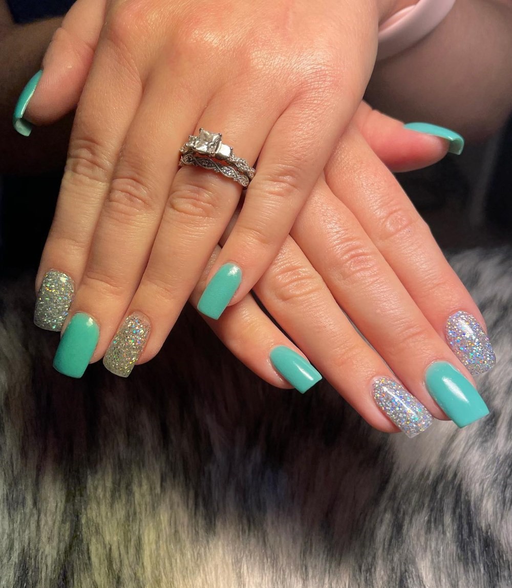 Mint and Silver Alternating