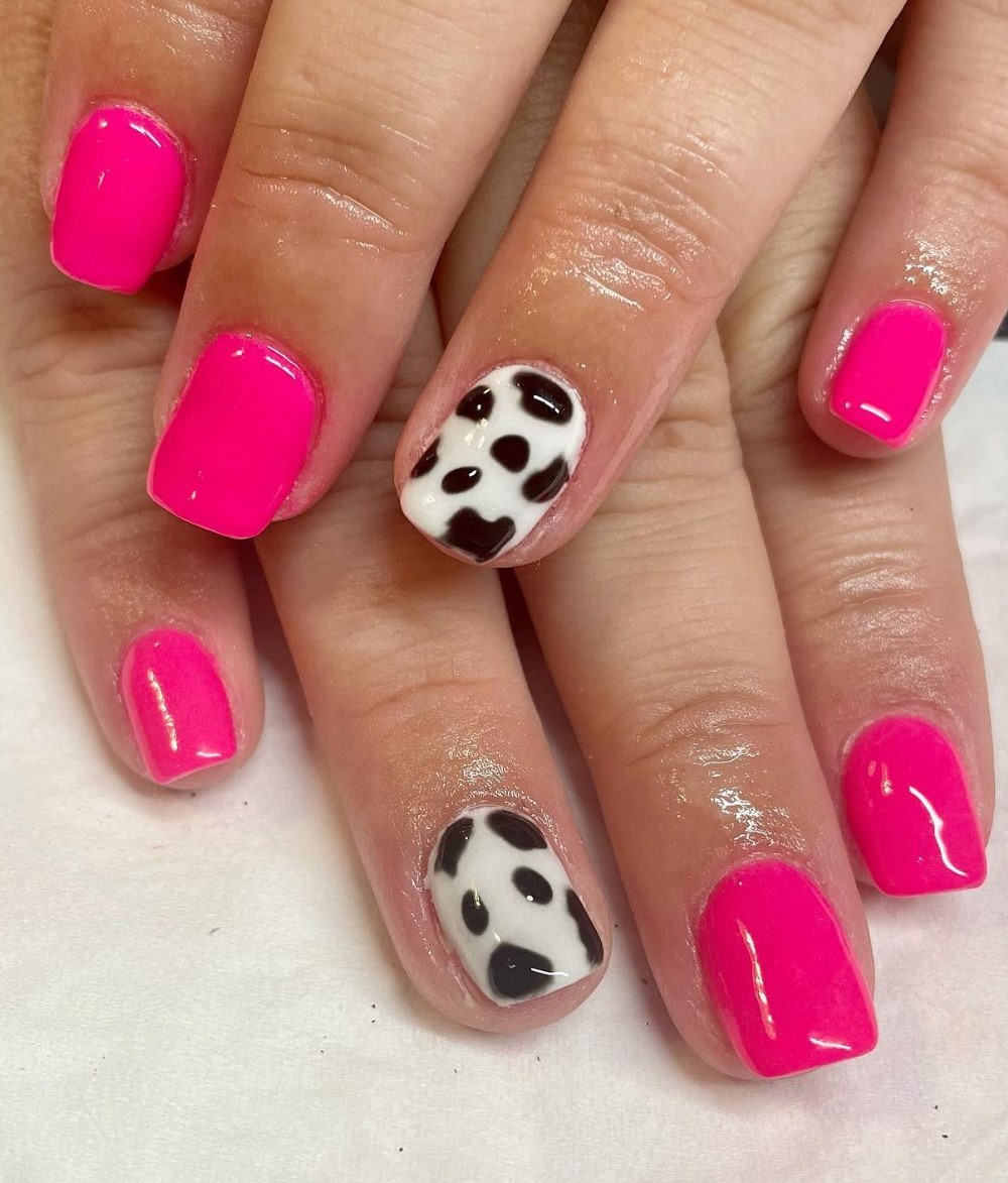 Hot Pink Cow Print
