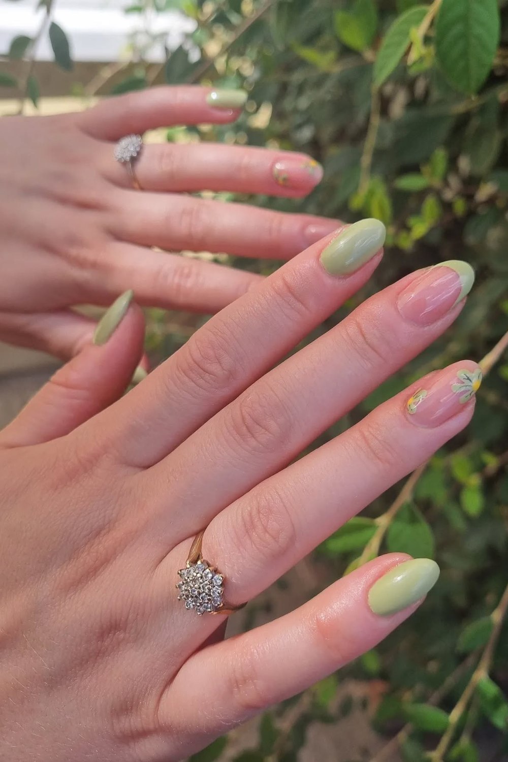 Mint Green Ombre With Floral Accents