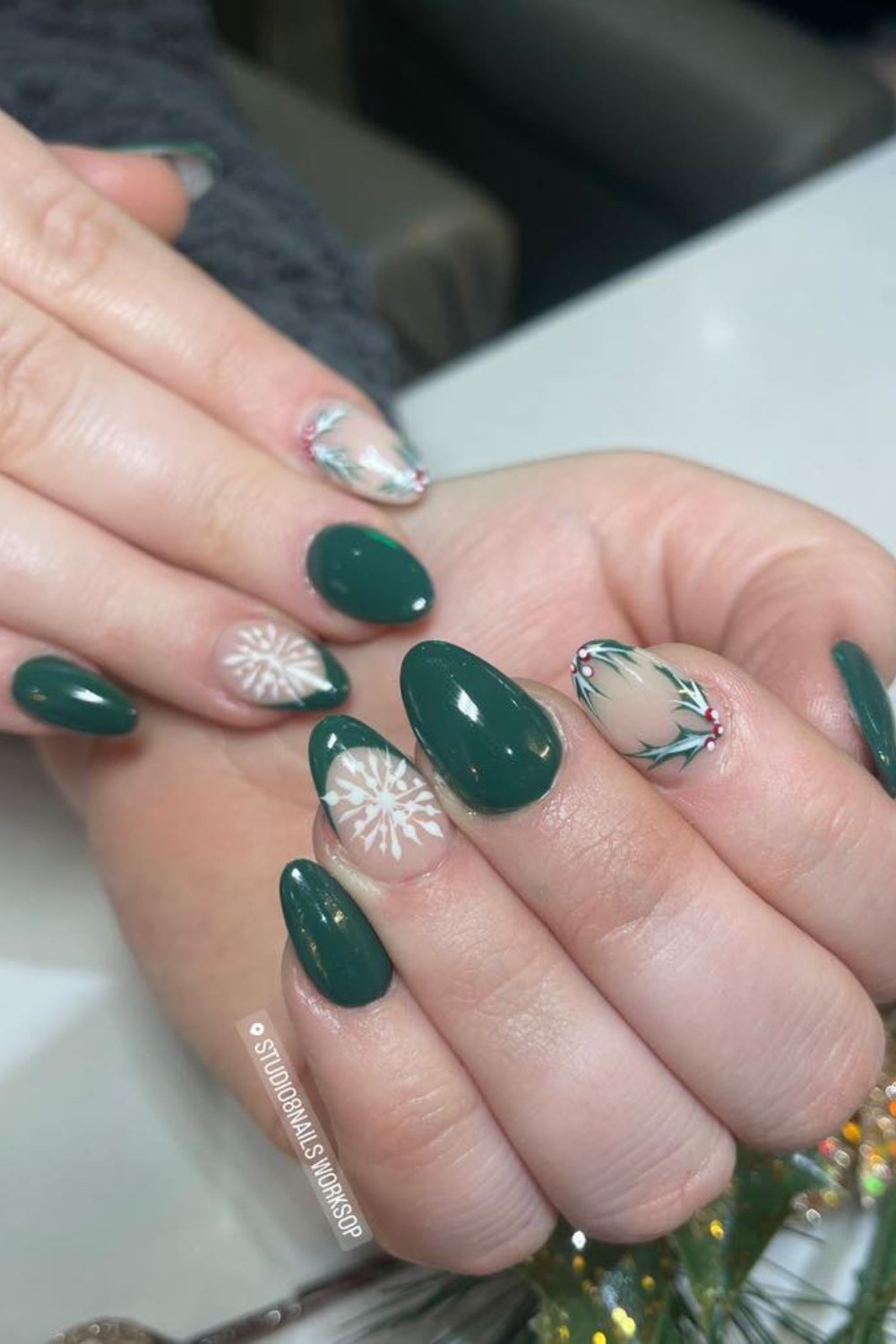 Forest Green and Nude Winter Mix