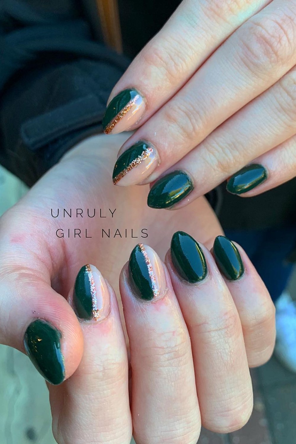 Forest Green with Diagonal Gold Stripes