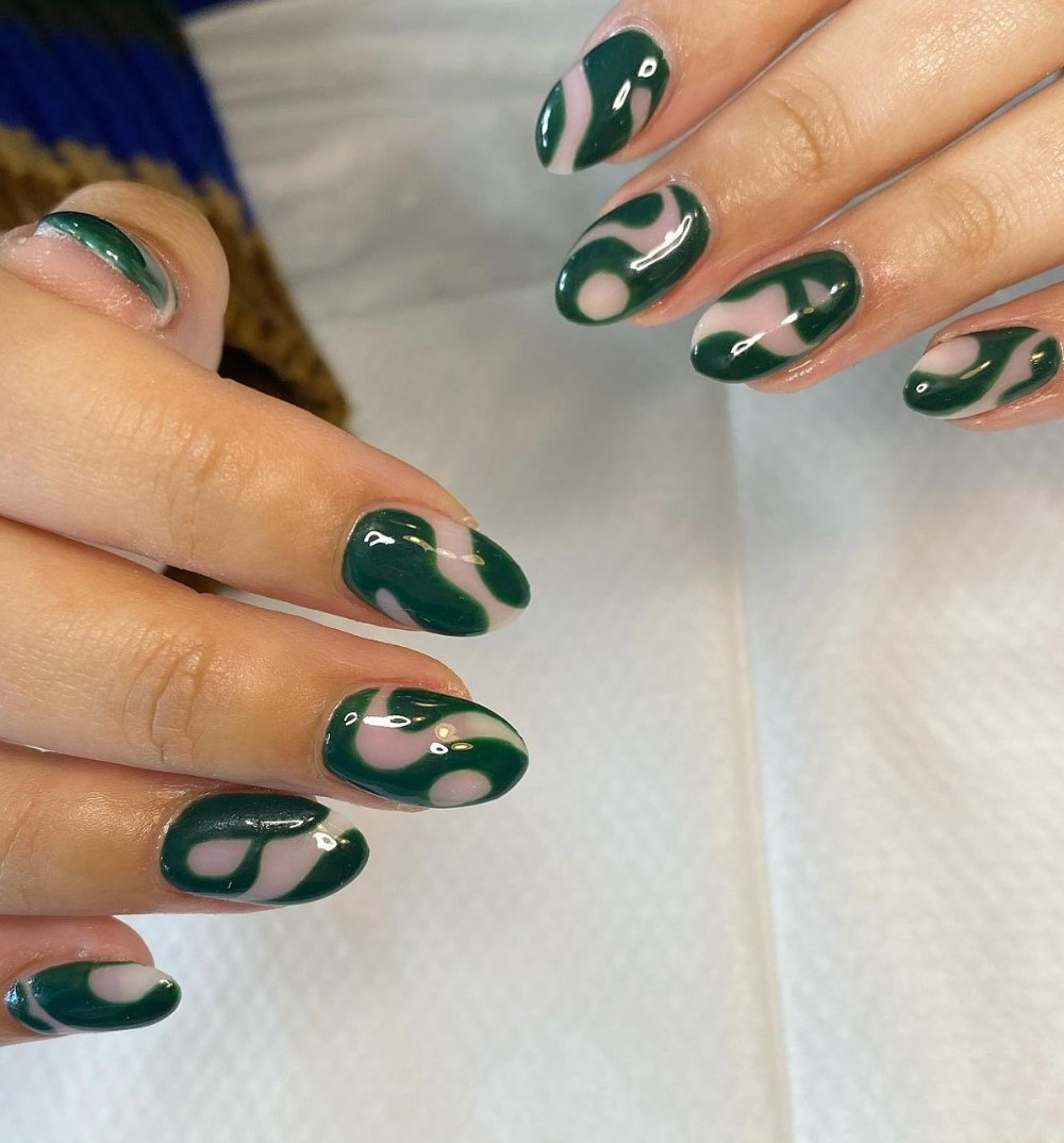 Forest Green with Negative Space Cutouts