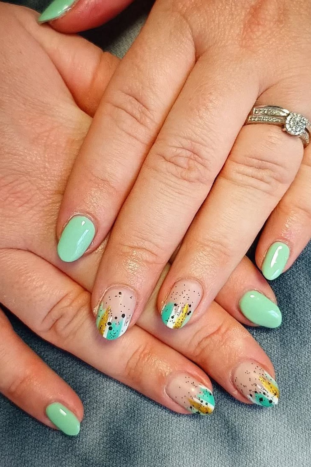 Solid Mint With Colorful Speckles
