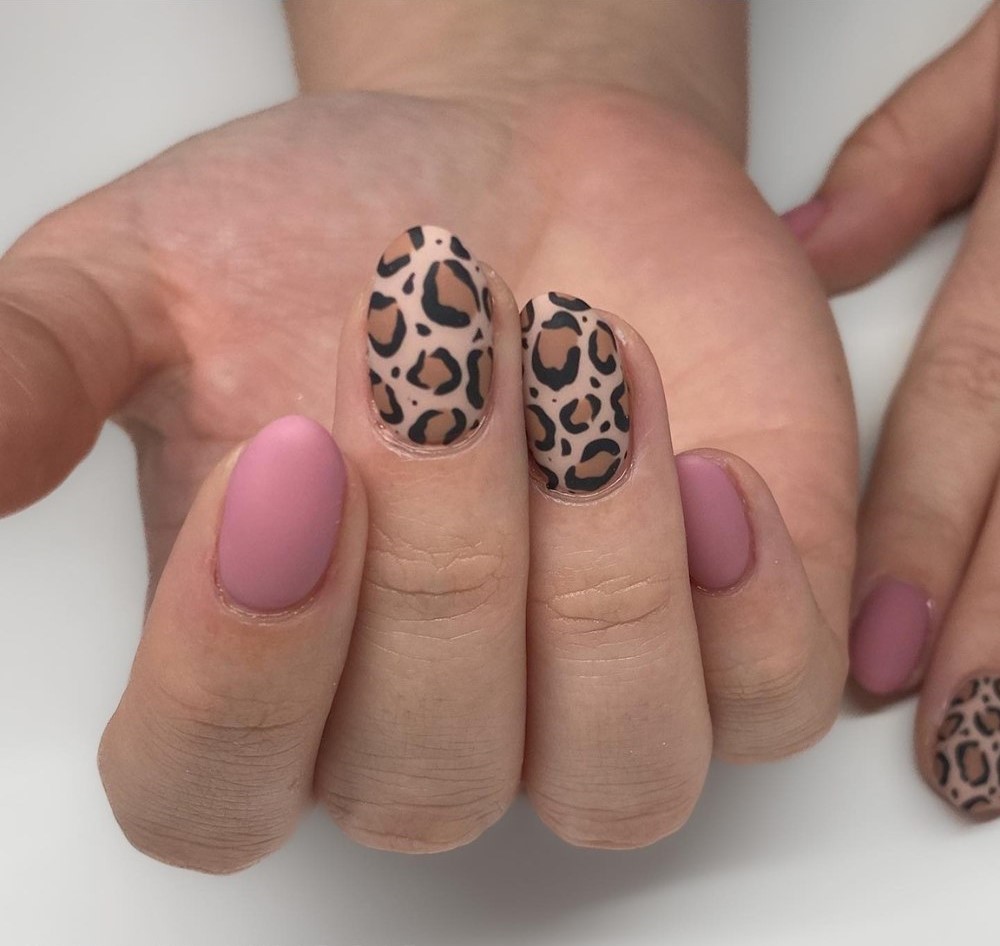 Pink Matte with Leopard Print
