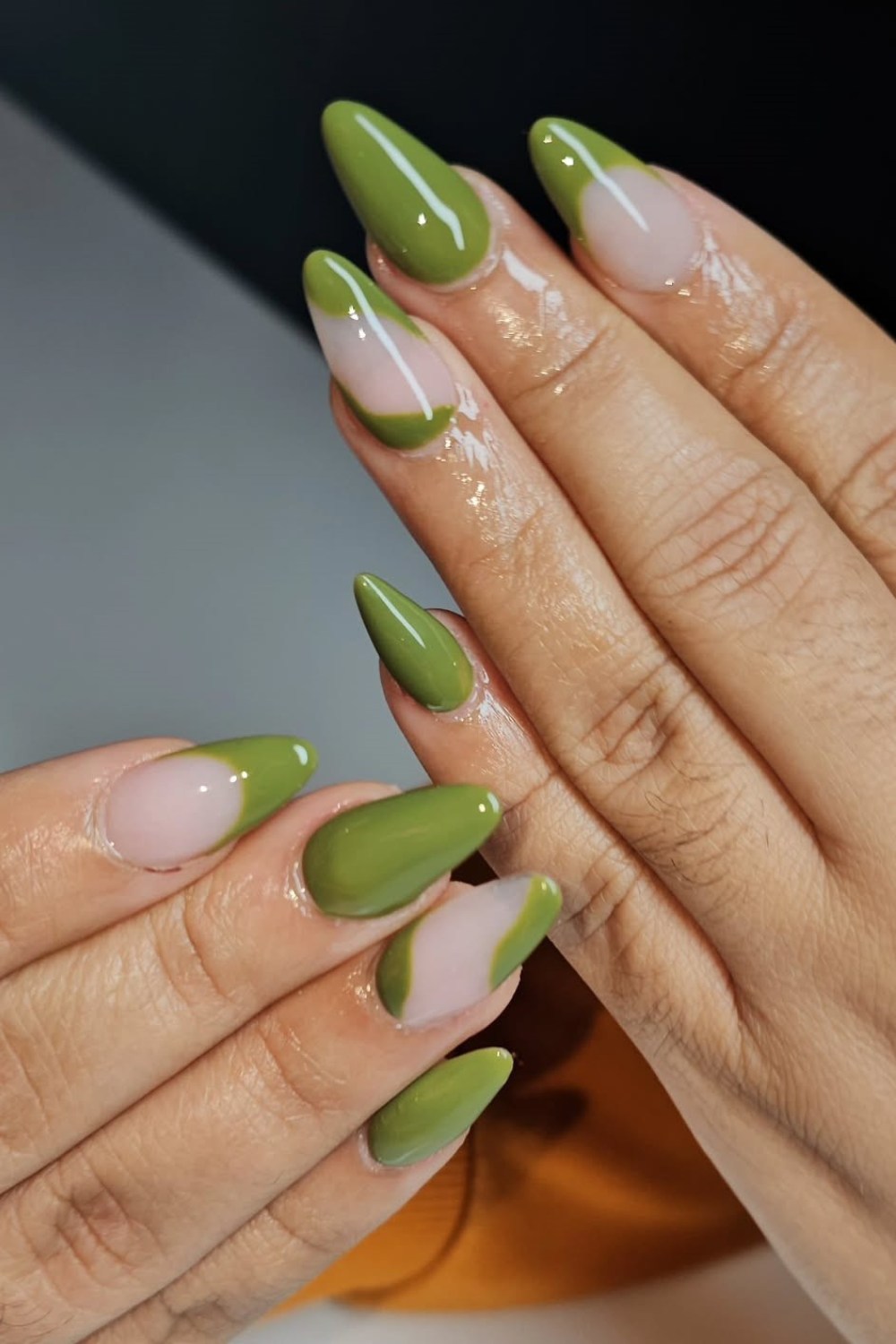 Chic Olive French Tips