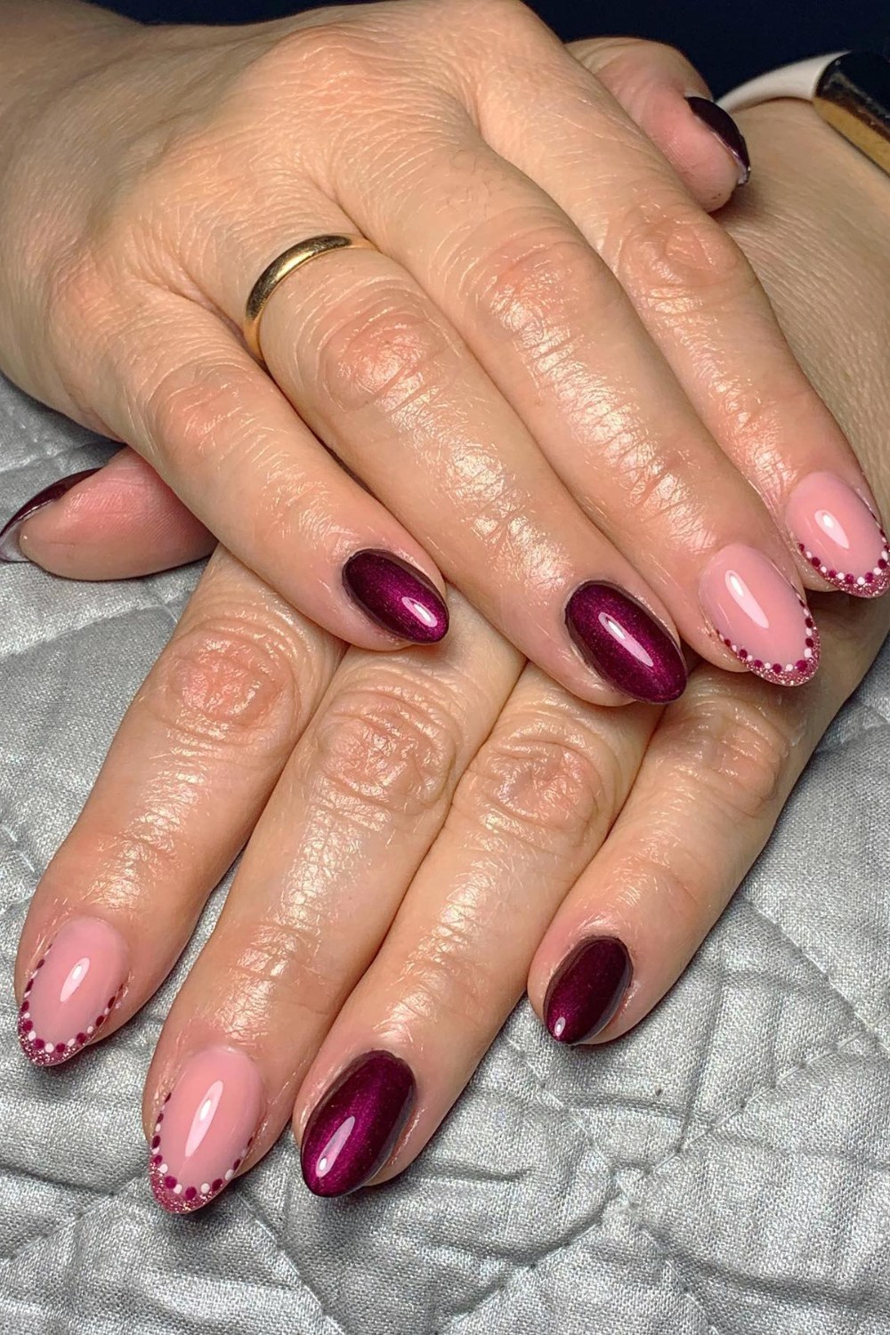 Pink and Burgundy Dot Design