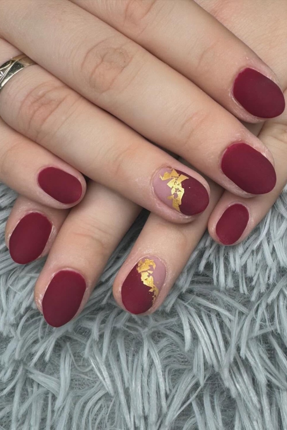 Matte Burgundy with Gold Details