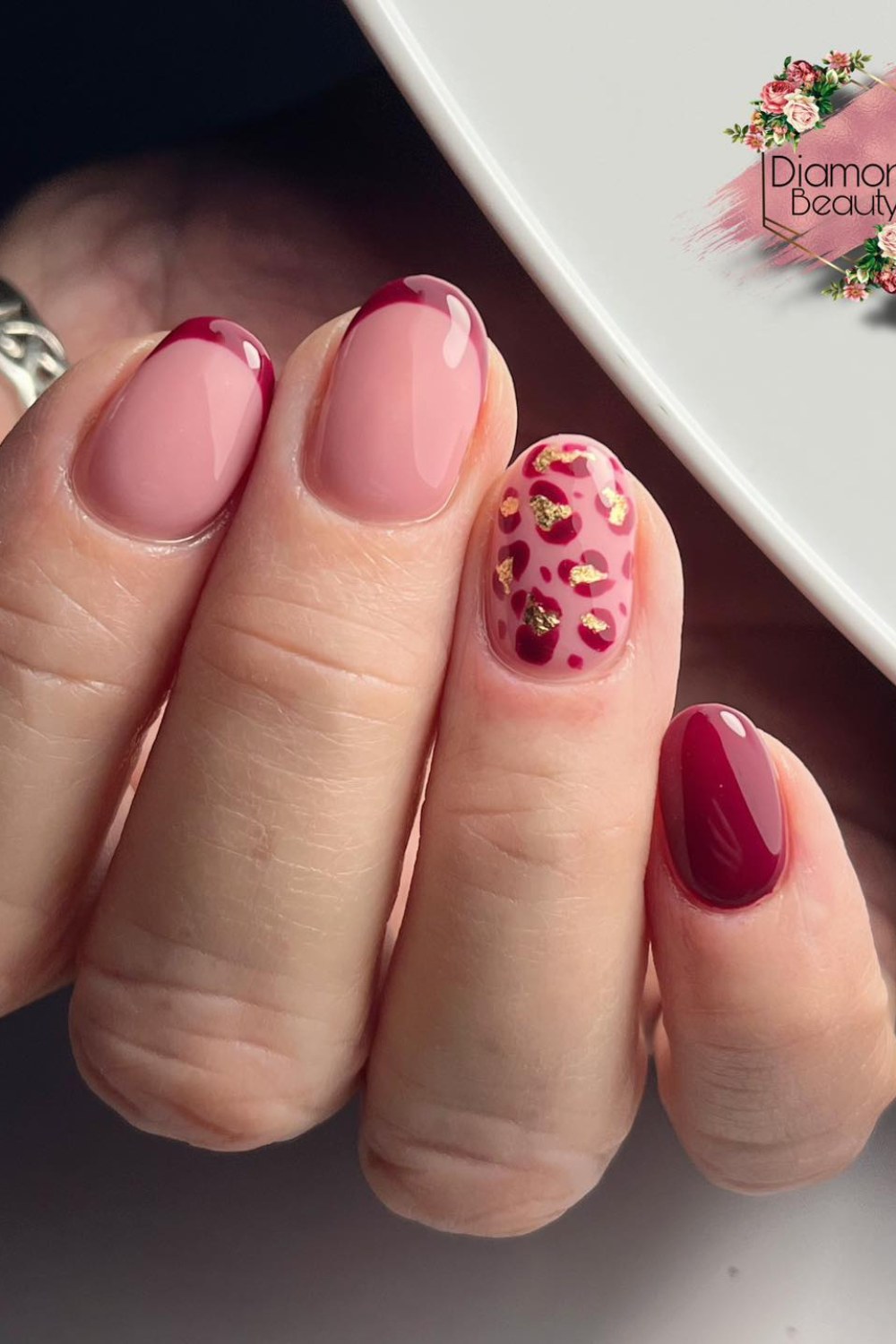 Leopard Print Burgundy French