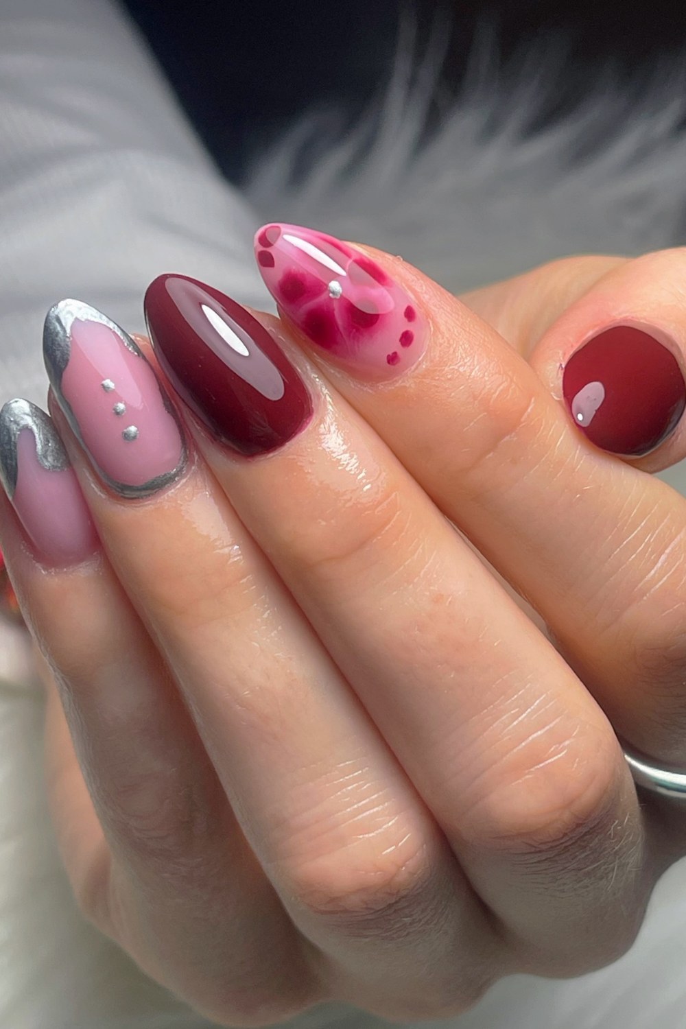 Pink and Burgundy Swirls