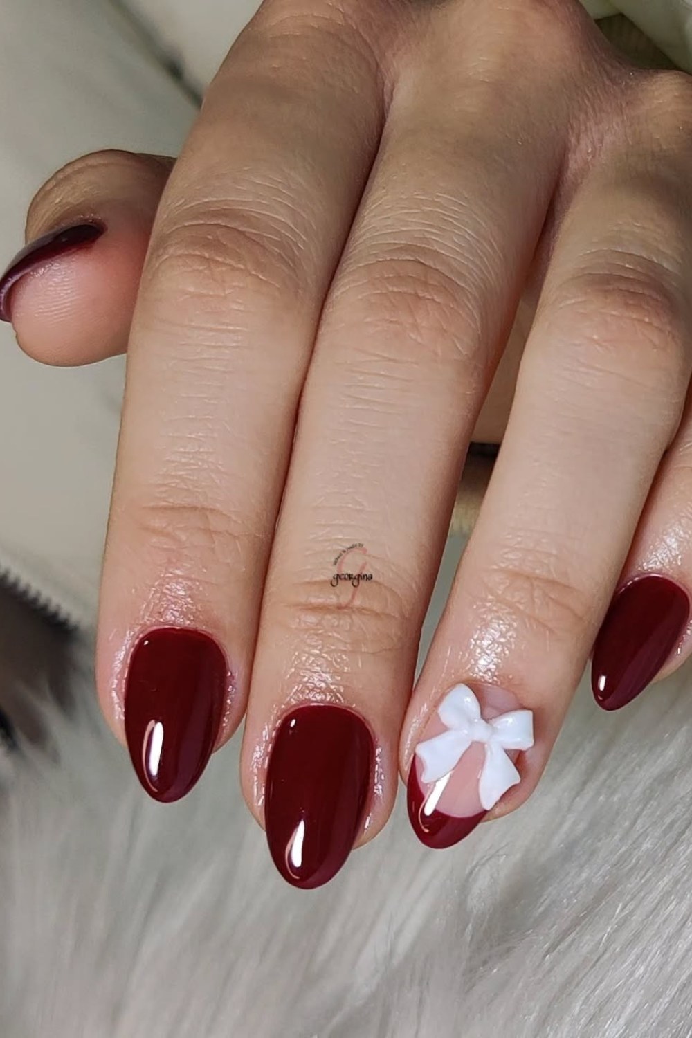 Classic Burgundy with a Sweet Bow Accent