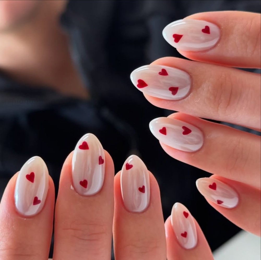 White Canvas Hearts