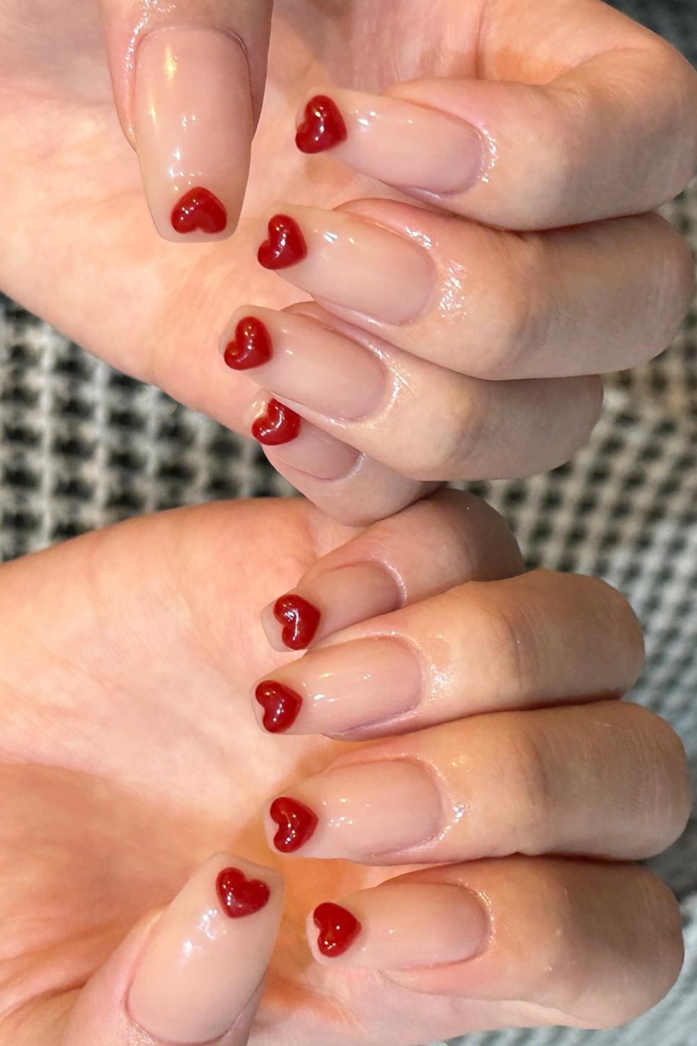 Natural Pink With 3D Hearts