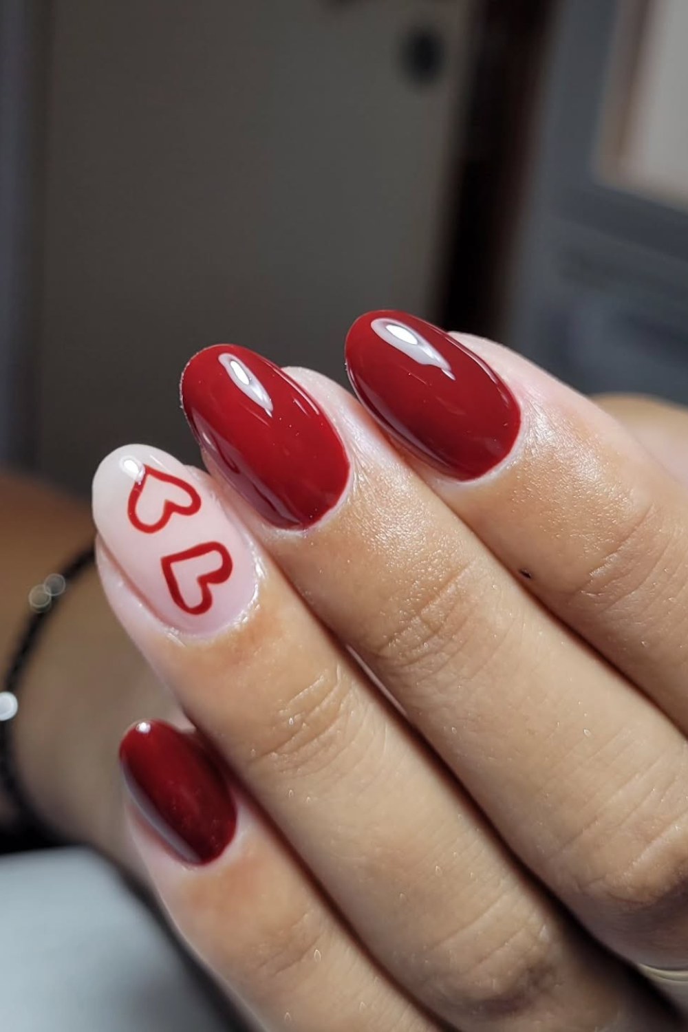 Deep Red Statement Nails