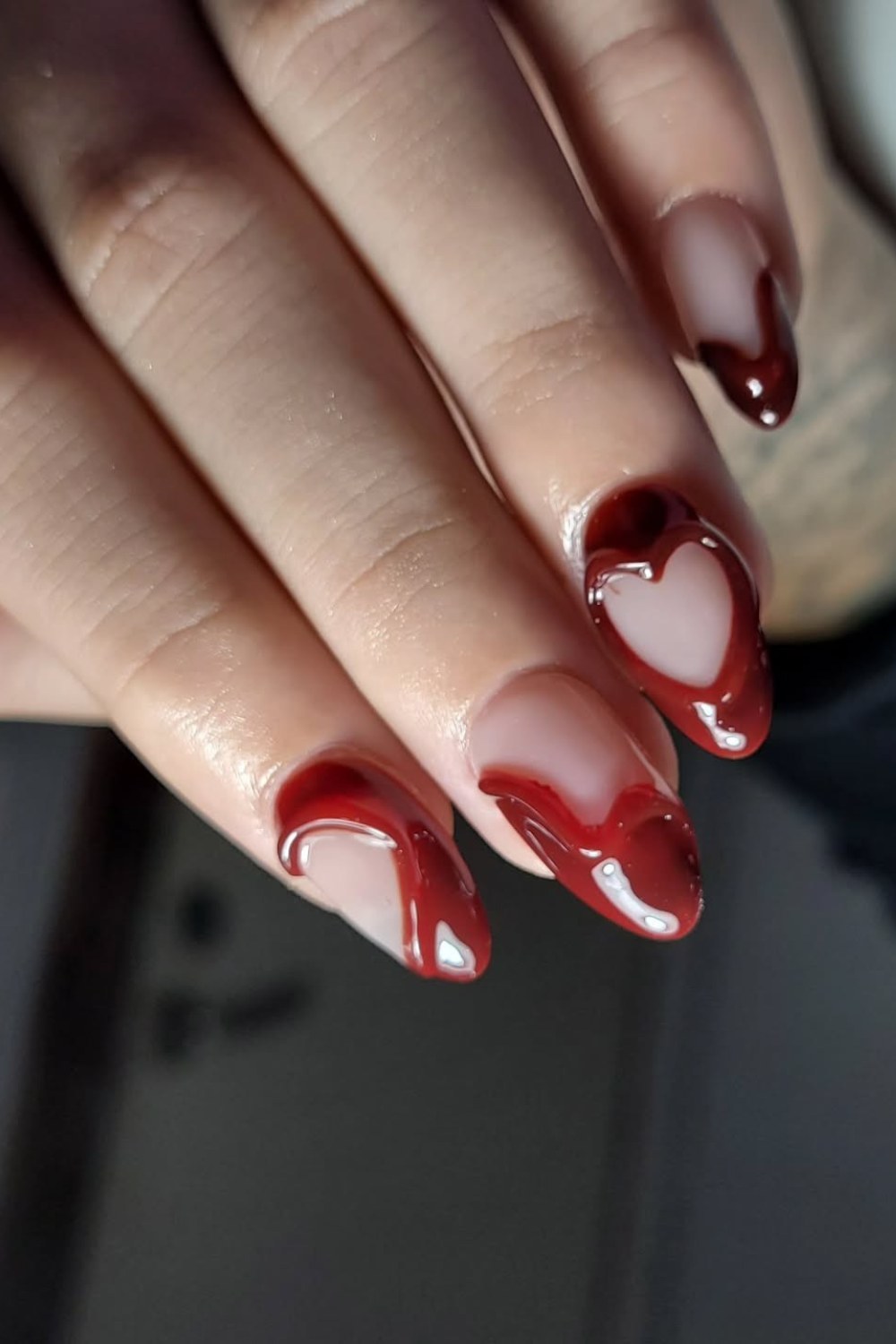 Red Dripping French Tips
