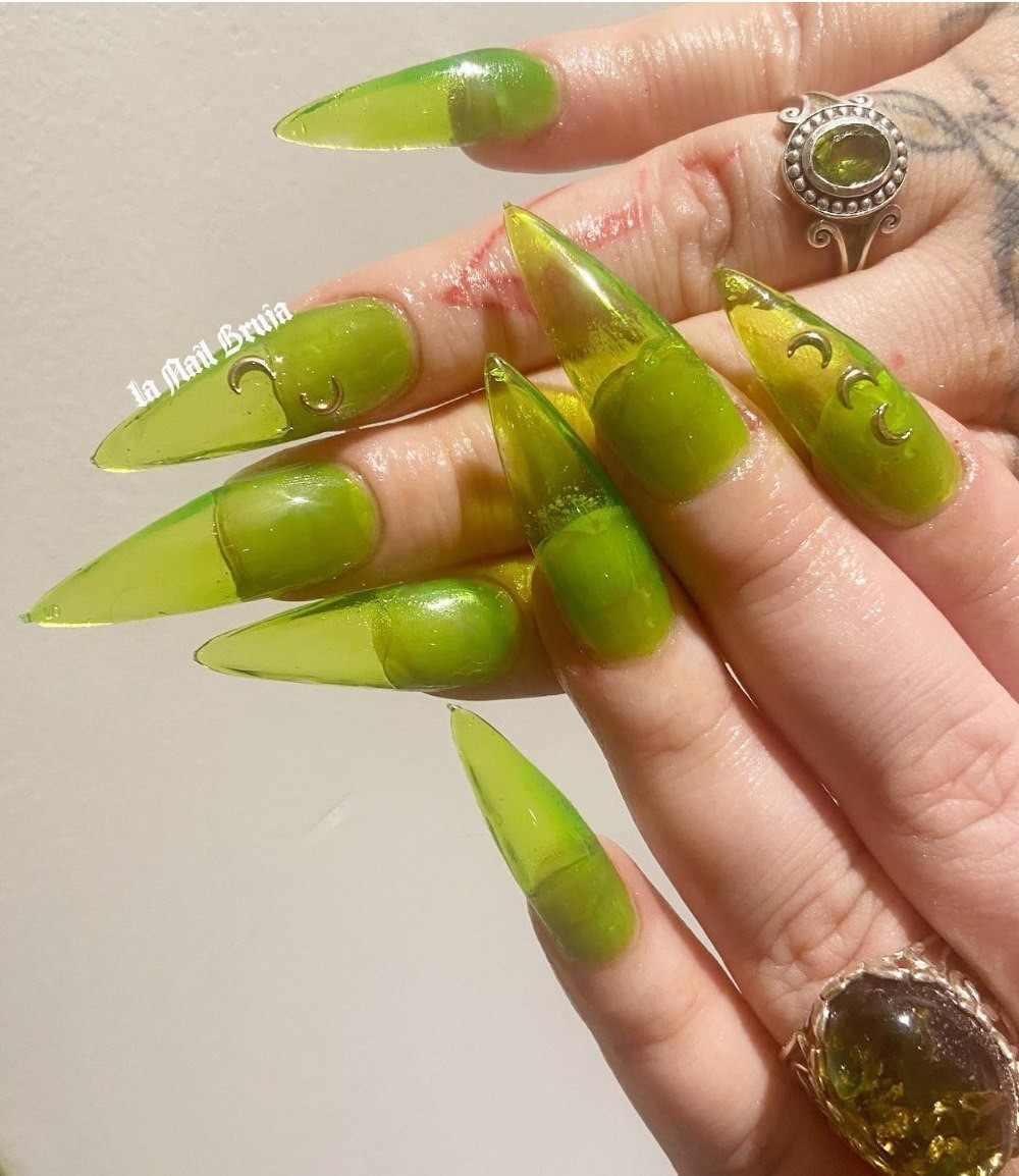 Lime Green with Moon Cutouts