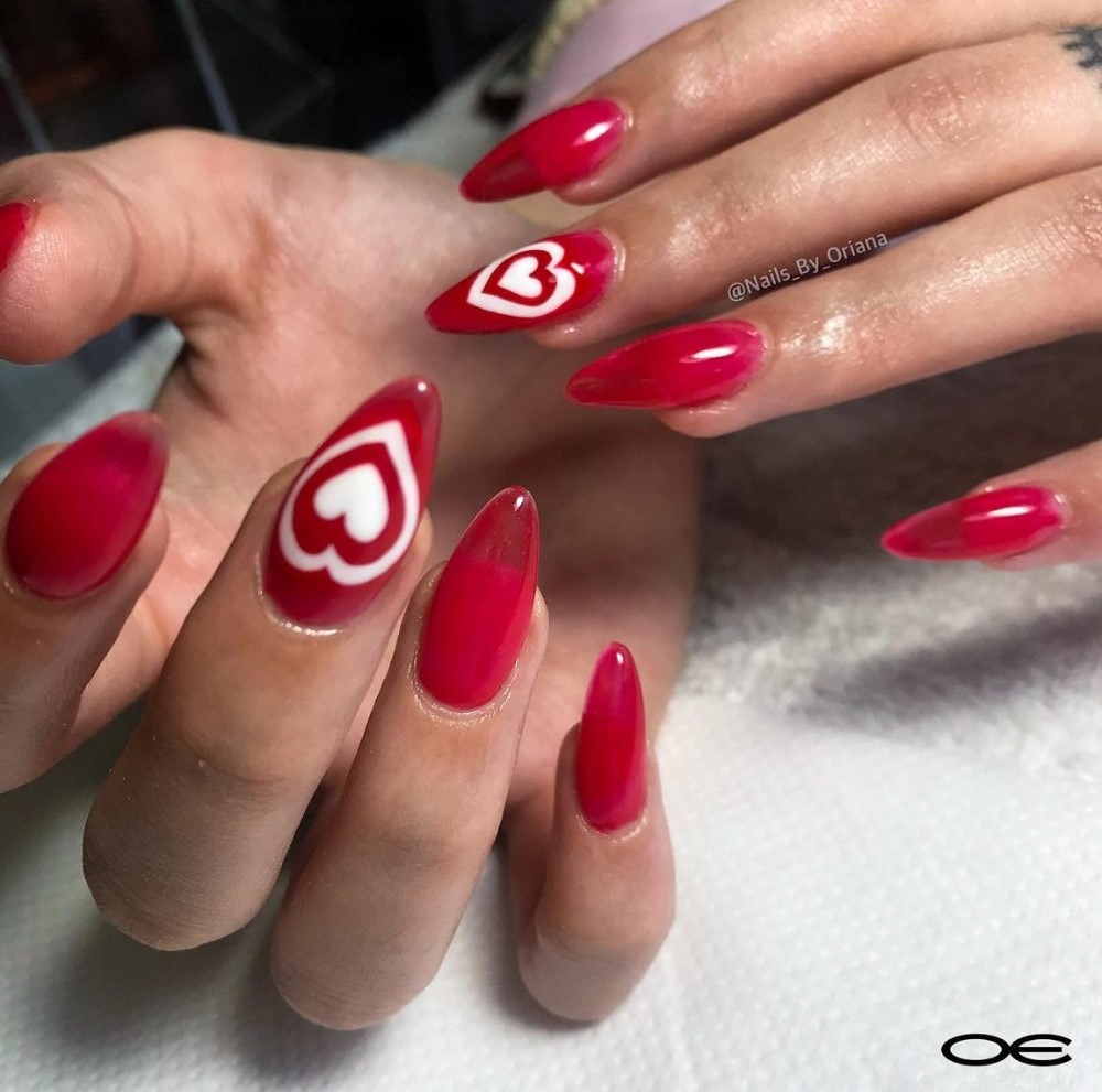 Valentine’s Red with White Hearts