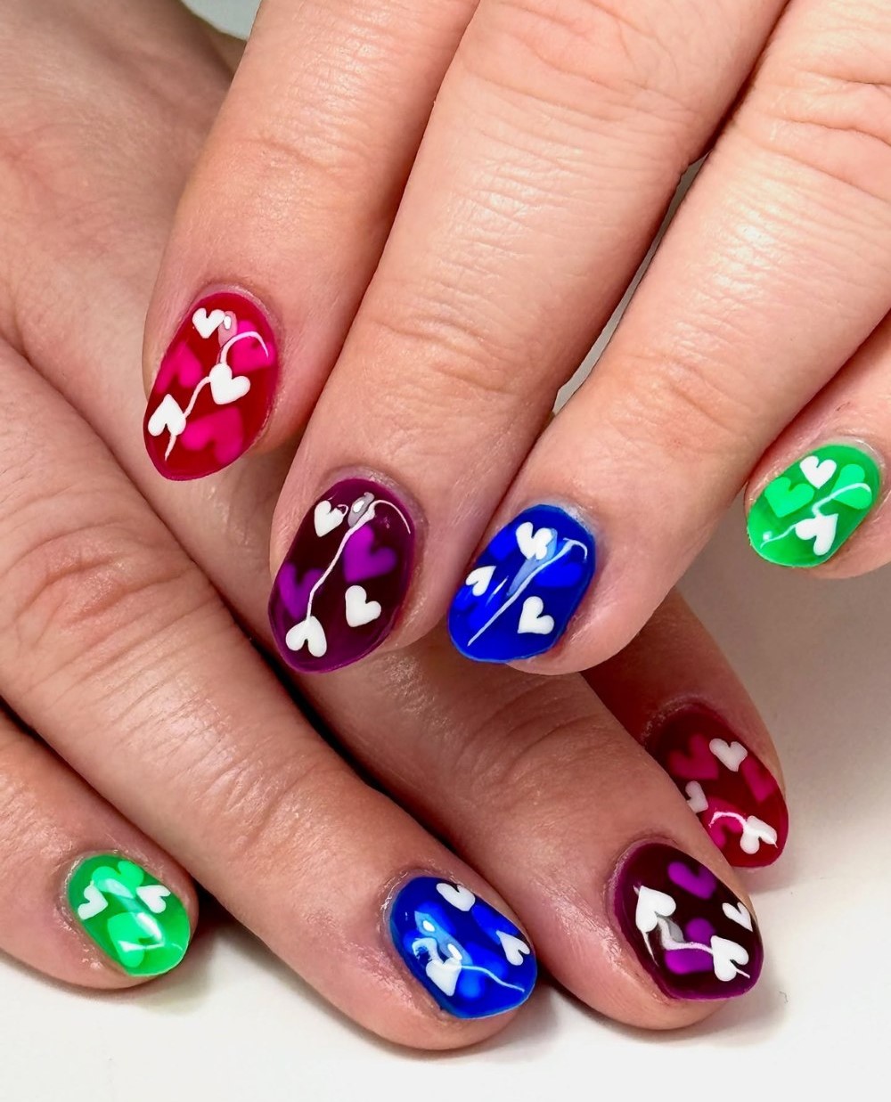 Rainbow Hearts on Multicolored Bases