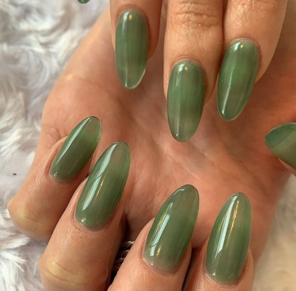 Olive Green Almond Elegance