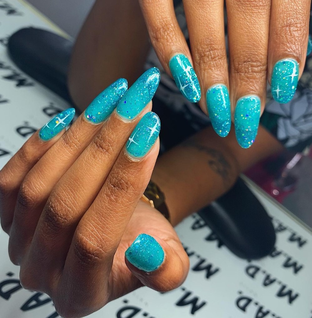 Turquoise with Star-Studded Sparkle