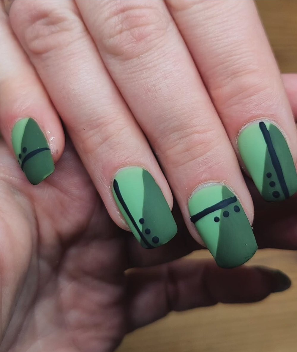 Two-Tone Green with Black Details