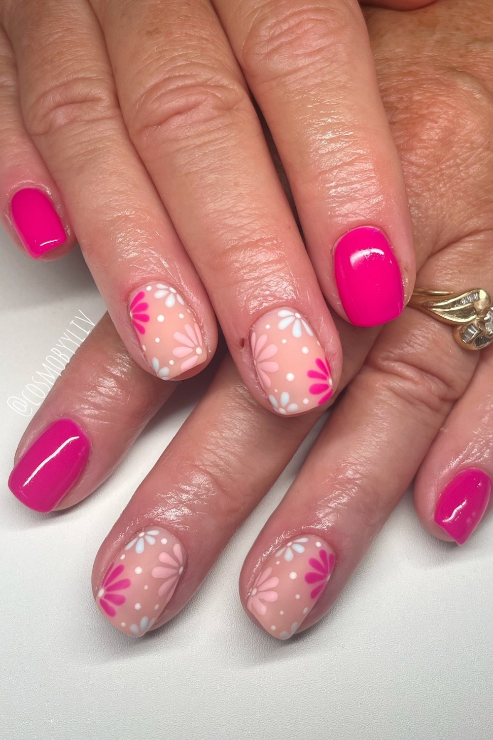 Hot Pink Meets Peachy Florals