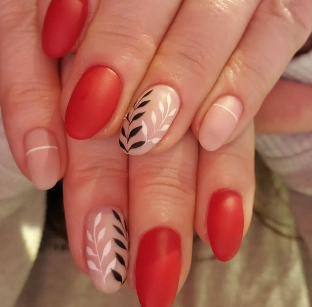 Red Hot with Leafy Accents
